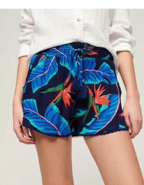 Superdry Beach Shorts With Smocked Waist And Twin Side Pockets