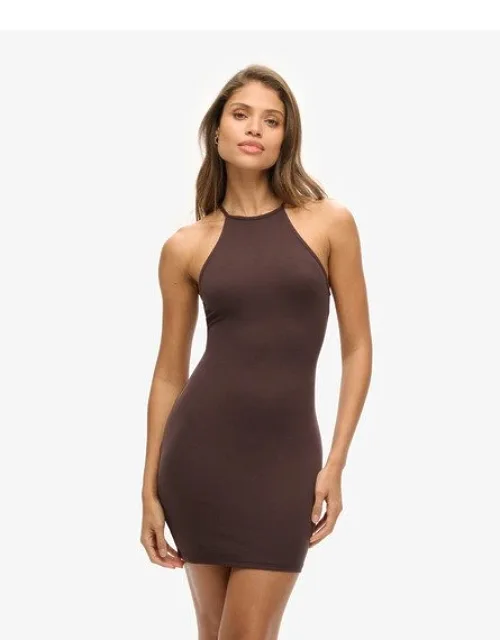 Strappy Back Racer Neck Mini Dress