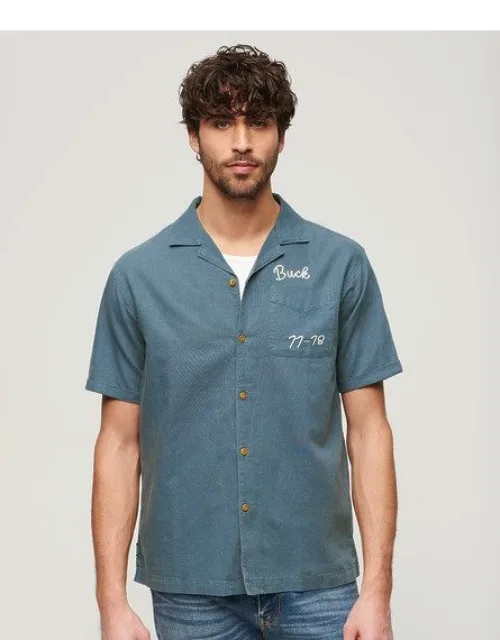 Superdry Resort Short Sleeve Shirt With Embroidered Detailing And Front Chest Pocket