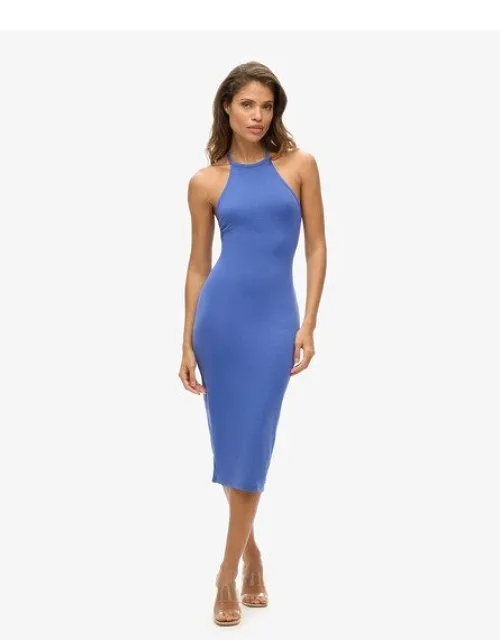 Halter Neck Strappy Back Midi Dress
