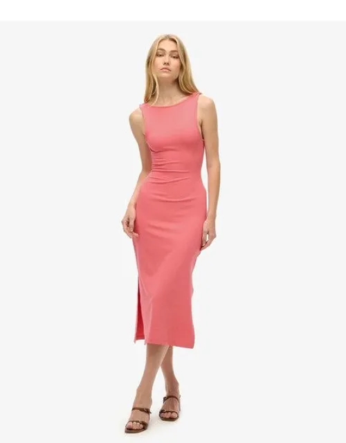 Jersey Twist Back Midi Dress
