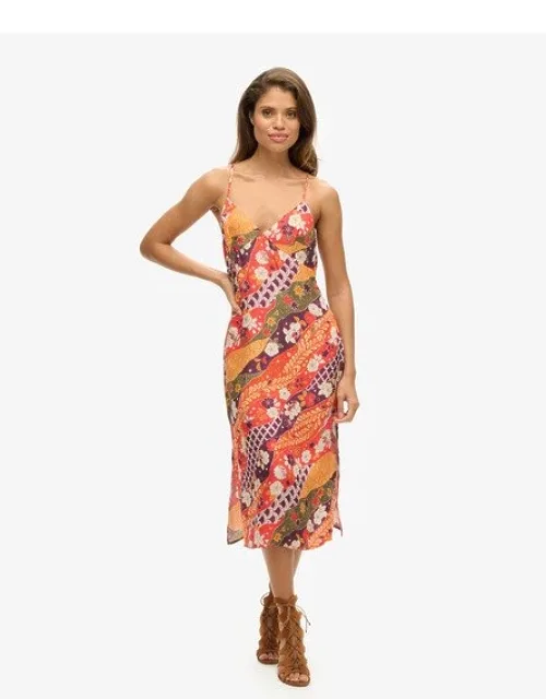 Printed Midi Slip Cami Dress