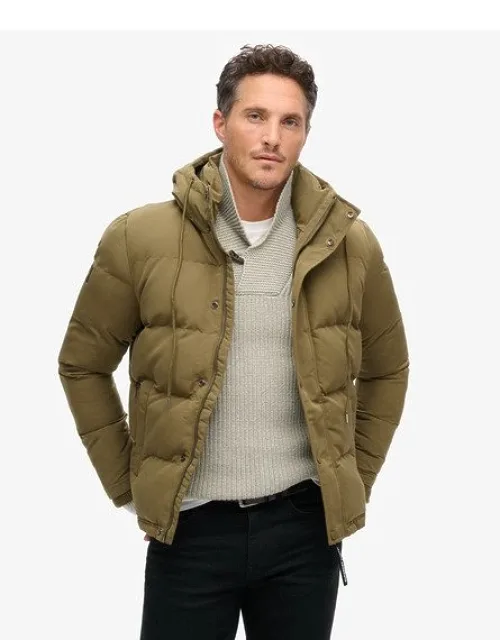 Superdry Everest Short Hooded Puffer Jacket With Padded Hood And Quilted Design