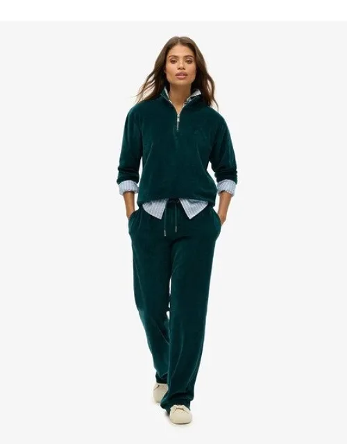Velour Wide Leg Joggers