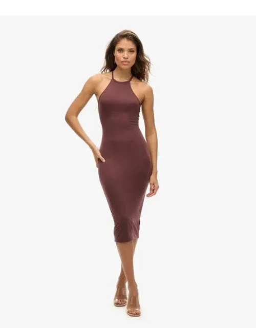 Halter Neck Strappy Back Midi Dress