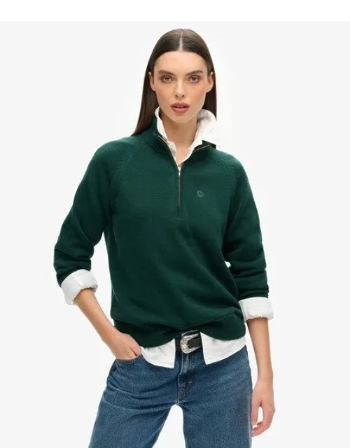 Classic Cotton Knit Half Zip Jumper