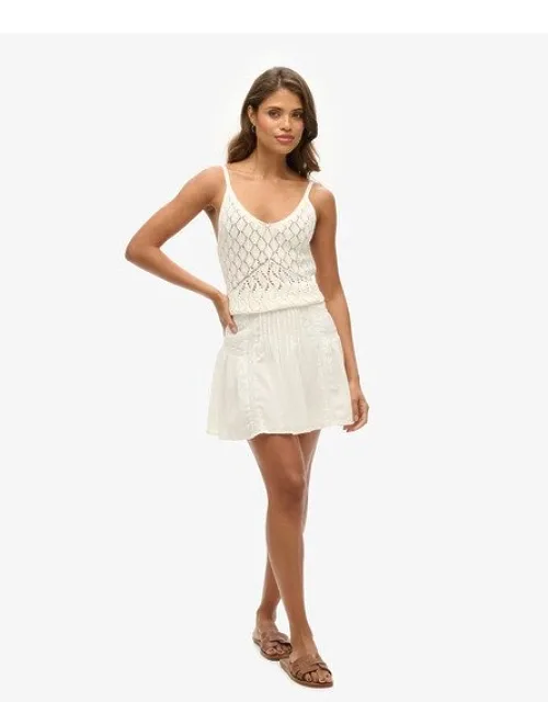 Lace Trim Mini Skirt