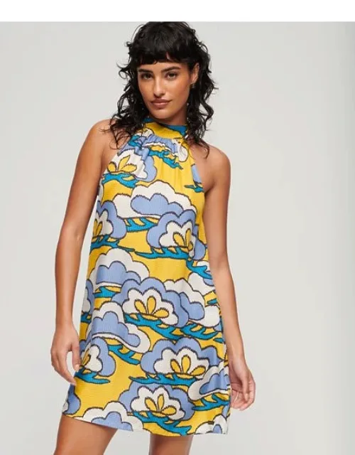 High Neck Sleeveless Mini Dress