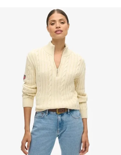 Knitted Rugby Half Zip Jumper