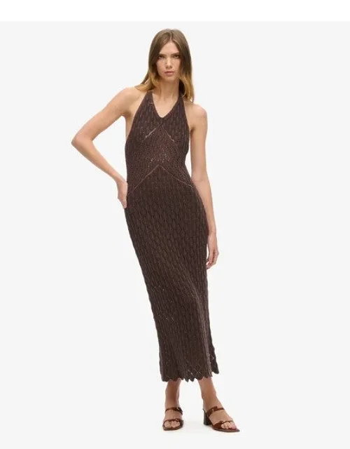 Crochet Halter Maxi Dress