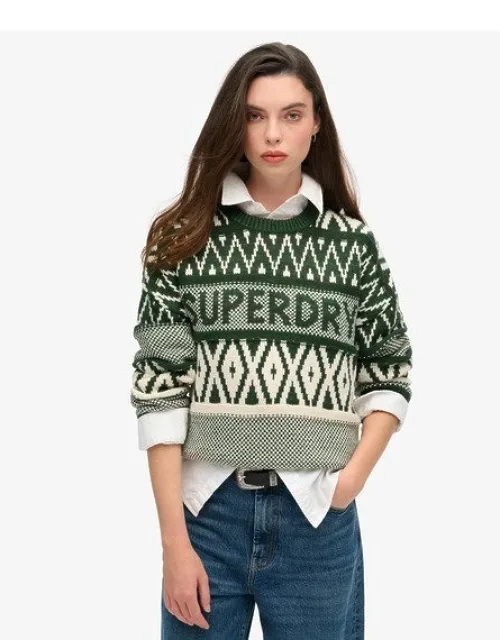Branded Pattern Crew Jumper