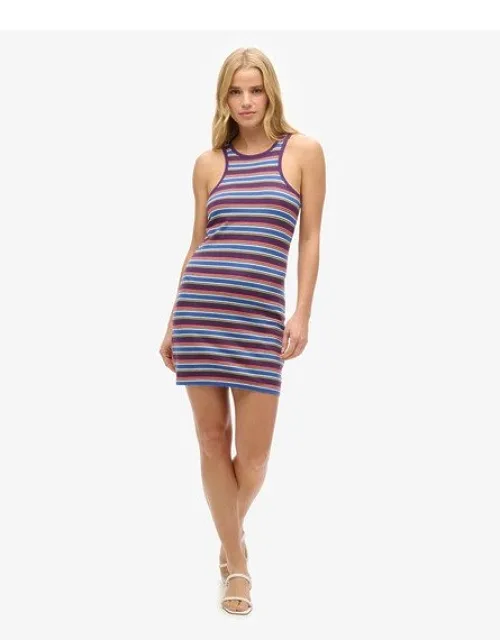 Superdry Vintage Stripe Racer Dress With Slim Fit And Contrast Trims