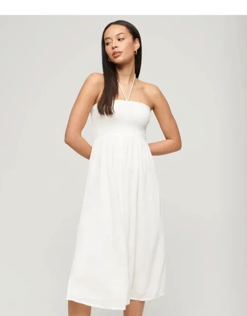 Smocked Midi Beach Dress