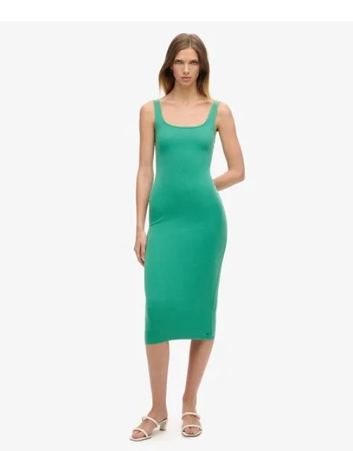 Square Neck Jersey Midi Dress