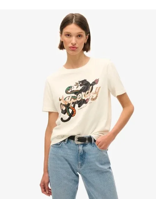 Superdry Tattoo Script Relaxed T-shirt With Ribbed Crew Neck And Short Sleeves