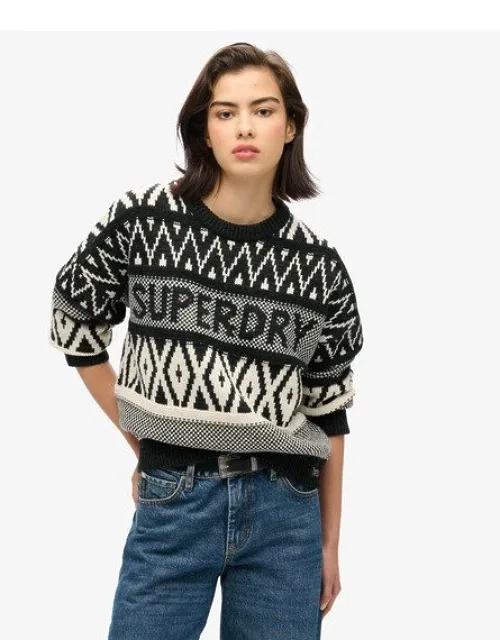 Branded Pattern Crew Jumper