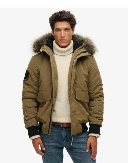 Superdry Hooded Everest Puffer Jacket With Borg-lined Hood And Detachable Faux Fur Trim