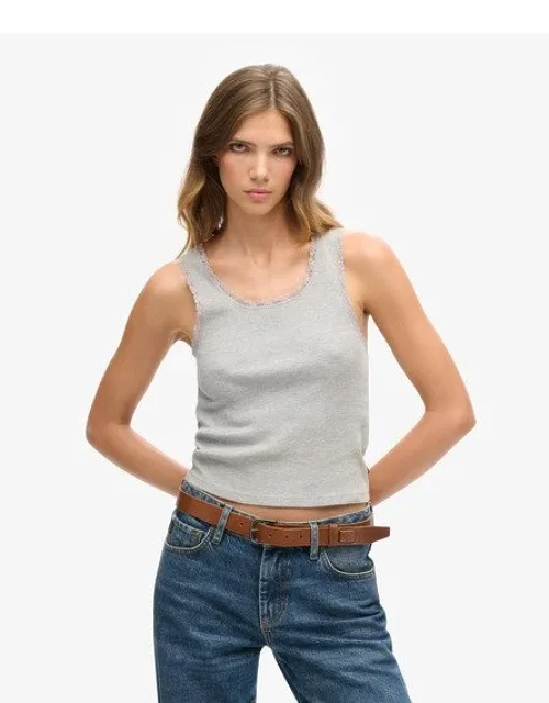 Athletic Essentials Vintage Lace Trim Vest Top