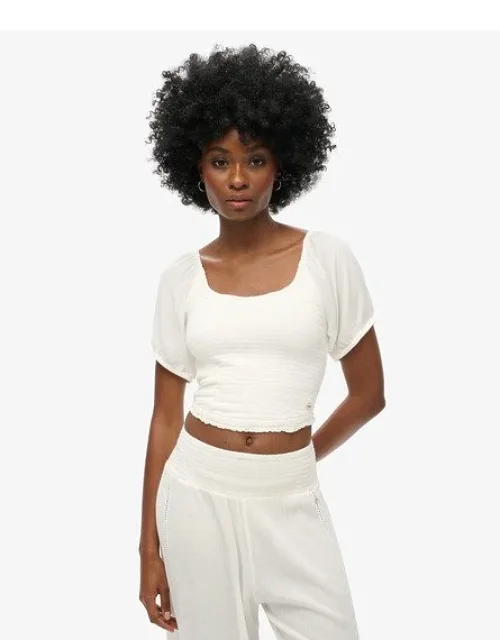 Smocked Woven Top