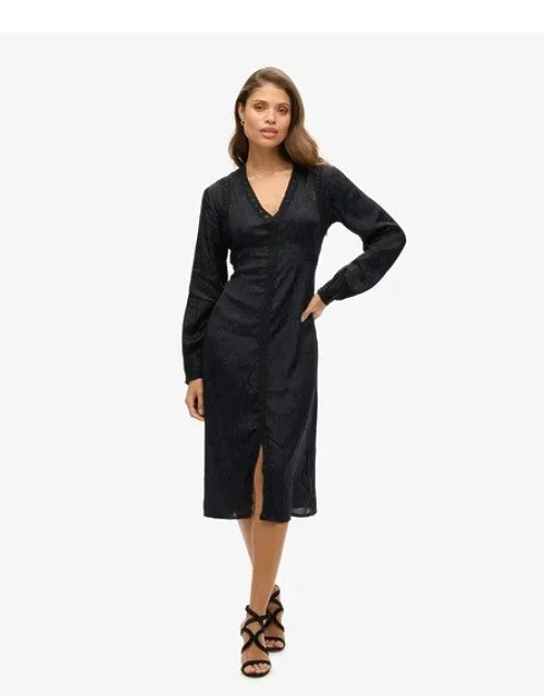 Lace Trim Midi Dress