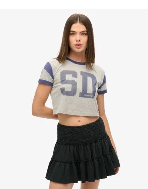 Tiered Jersey Mini Skirt