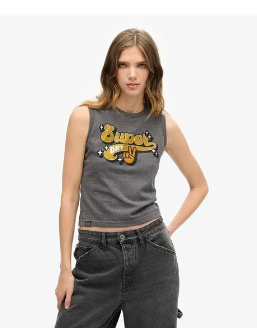 Retro Embellished Slim Vest Top