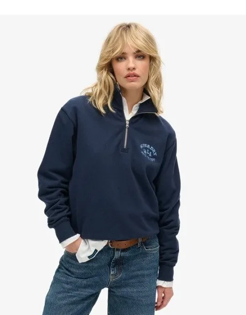 Superdry Athletic Essentials Half Zip Sweatshirt With Classic Half-zip Design And Ribbed Cuffs