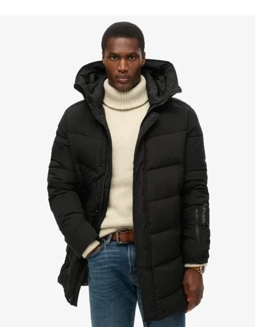 Loose Fit Embroidered City Chevron Padded Parka Coat