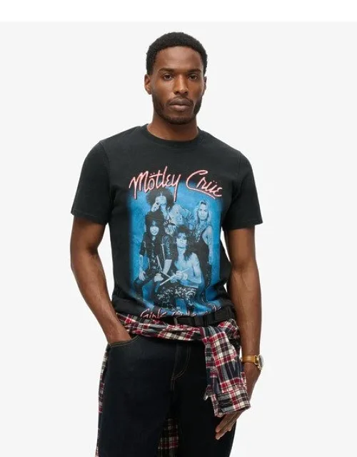 Superdry Mötley Crüe X Limited Edition T-shirt - Relaxed Fit, Ribbed Crew Neck
