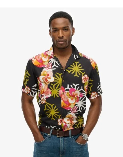 Superdry Hawaiian Resort Shirt / Asanoha - Relaxed Fit, Short Sleeves