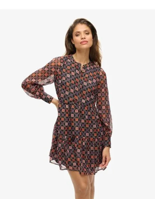 Long Sleeve Tiered Mini Dress