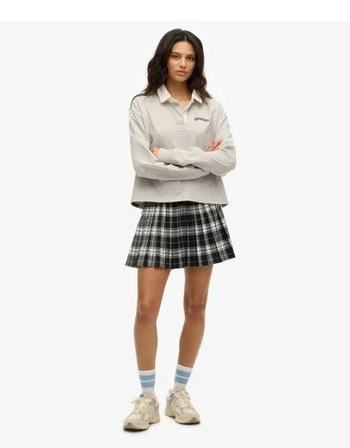 Check Pleated Mini Skirt