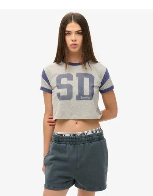 Loose Fit Embroidered Vintage Wash Sweat Shorts