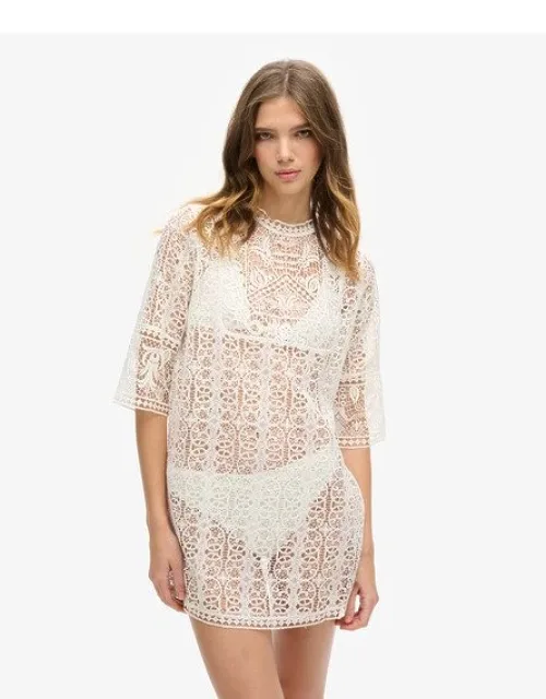 Beach Cover Up Lace Mini Dress