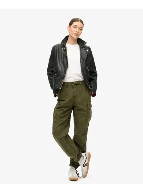 Superdry Low Rise Parachute Cargo Pants With Drawstring Waist And Cargo Pockets