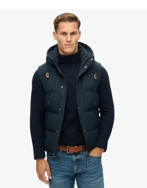 Superdry Everest Hooded Puffer Gilet With Substantial Padding And Adjustable Drawstrings