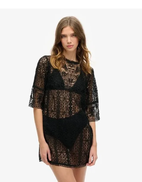 Beach Cover Up Lace Mini Dress