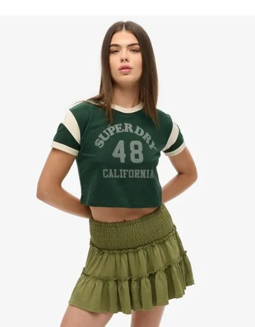 Tiered Jersey Mini Skirt