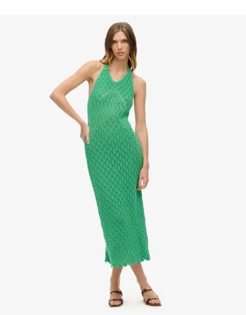 Crochet Halter Maxi Dress
