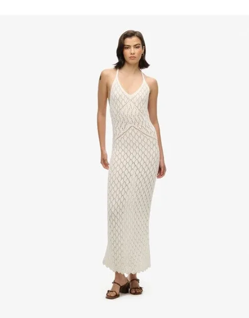 Crochet Halter Maxi Dress