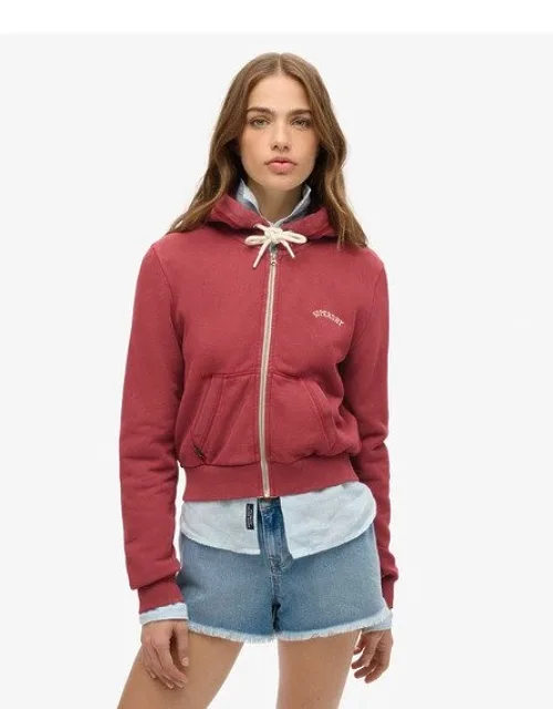 Essential Logo Cropped Zip Hoodie