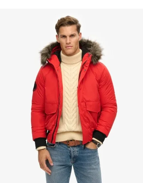 Superdry Everest Bomber Jacket With Detachable Fur Trim And Fleece-lined Hood