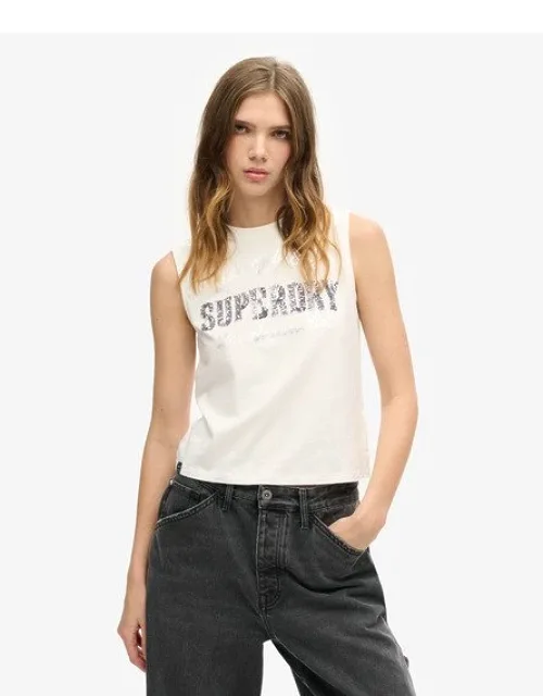 Embellished Archive Fitted Tank Top