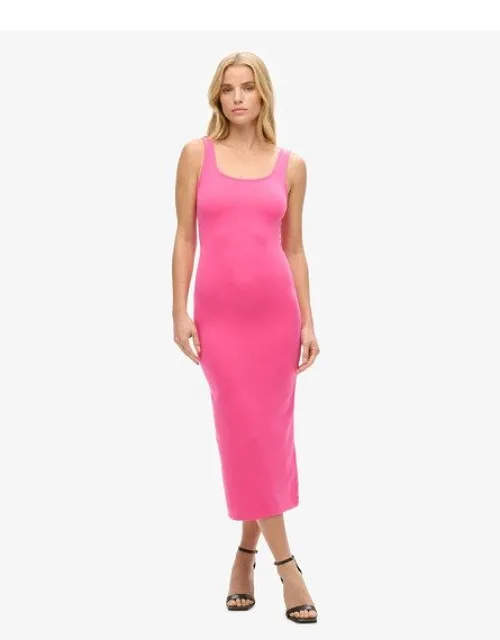 Square Neck Jersey Midi Dress