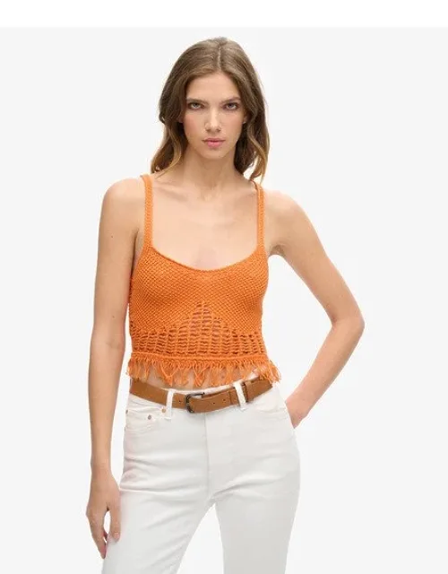 Vintage Crochet Fringe Top