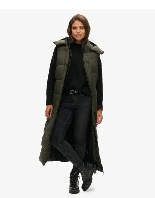 Superdry Hooded Ripstop Longline Gilet With Detachable Drawstring Hood And Recycled Materials