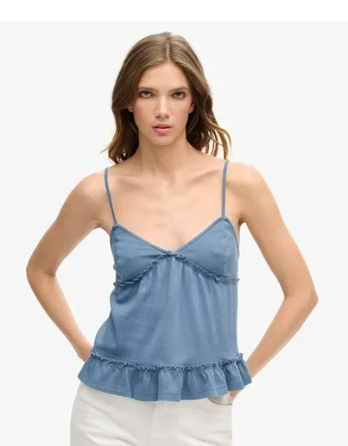 Superdry Tiered Jersey Cami Top - Adjustable Straps, Relaxed Fit