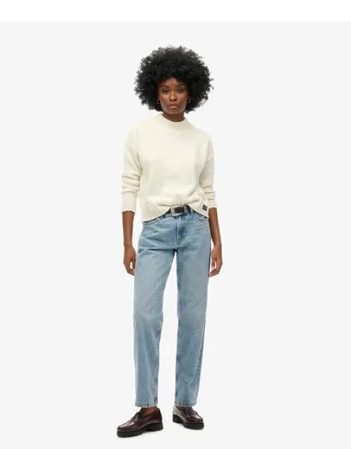 Mid Rise Straight Leg Jeans