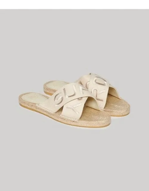 Espadrille Cross Strap Sliders
