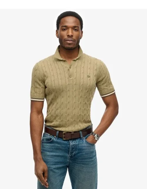 Knitted Texture Short Sleeve Polo Shirt